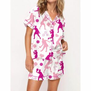 Pickleball Girl Satin Pajama Set For Women