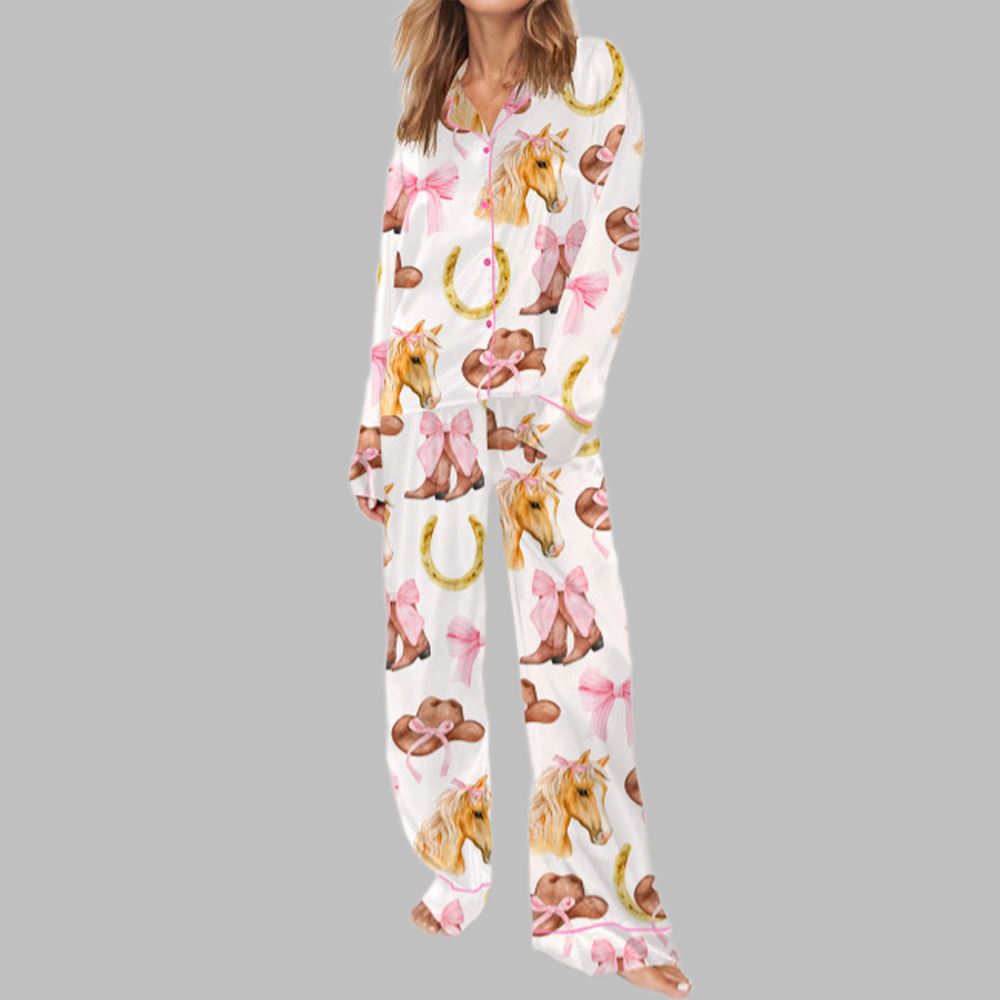 Pink Horse Pajama Set For Women - Image 2