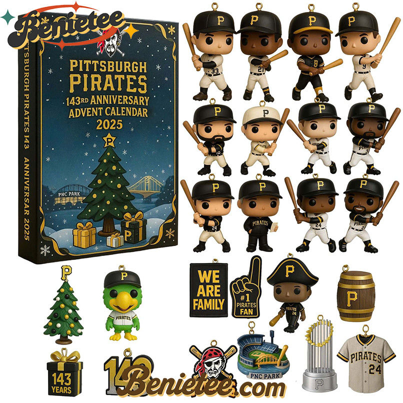 Pittsburgh Pirates Advent Calendar 2025 143th Anniversary Christmas Gift, Christmas Idea, Christmas Countdown Advent Calendar Gift Box with 24 Acrylic Ornaments