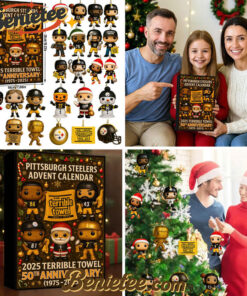 Pittsburgh Steelers 50th Anniversary Advent Calendar, Christmas Gift, Christmas Idea, Christmas Countdown Advent Calendar Gift Box with 24 Acrylic Ornaments