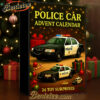 Police Car Advent Calendar 2025, Christmas Countdown Advent Calendar Gift Box with 24 Acrylic Ornaments