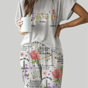 Powerless Bookish Casual Pajama Set For Women