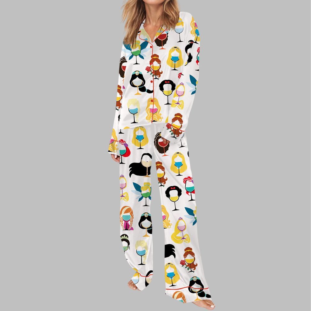 Princess Wine Glass Pajama Set For Women - Image 3