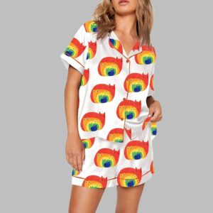 Rainbow Cats Print Pajama Set
