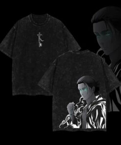Retro Vintage Limited Eren Yeager Ver.2 - Attack on Titan Vintage Washed Oversize Anime Tee Anime Double Printed Lightweight Acid Washed Tee shirts men Menswear Top