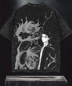 Alternative view of Retro Vintage Limited Eren Yeager Ver.4 Washed Tee, Attack On Titan Shirt, Heavyweight Cotton Tee, Attack on Titan Merch, Anime Lover Gift, Anime Streetwear, Manga Fans Clothing, Crewneck Style, Anime Gift