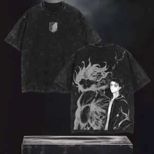 Retro Vintage Limited Eren Yeager Ver.4 Washed Tee, Attack On Titan Shirt, Heavyweight Cotton Tee, Attack on Titan Merch, Anime Lover Gift, Anime Streetwear, Manga Fans Clothing, Crewneck Style, Anime Gift