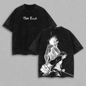 Retro Vintage The Key Attack on Titan Eren Yeager Oversized Double-Sided Washed Tee Unisex Heavyweight Cotton Anime T-shirt for fan