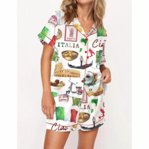 Rome Italy Travel Jubilee Satin Pajama Set For Women