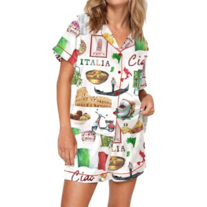 Rome Italy Travel Jubilee Satin Pajama Set For Women
