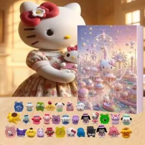 Anime Hello Kitty Halloween Advent Calendar Box Figure Christmas Kawaii Melody Kuromi Figure Action Model Holiday Kid Toy Gifts