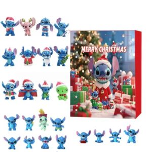 Stitch 3D Advent Calendar Box Lilo Stitch Blind Box, Christmas Countdown 3D Advent Calendar Gift Box With 24pcs