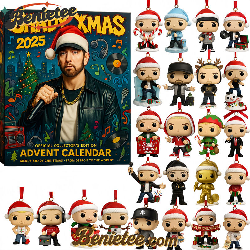 Shady Advent Calendar 2025, Christmas Countdown Advent Calendar Gift Box with 24 Acrylic Ornaments