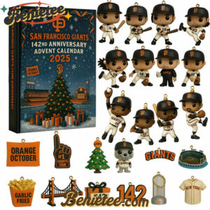 San Francisco Giants Advent Calendar 2025 142th Anniversary Christmas Gift, Christmas Idea, Christmas Countdown Advent Calendar Gift Box with 24 Acrylic Ornaments