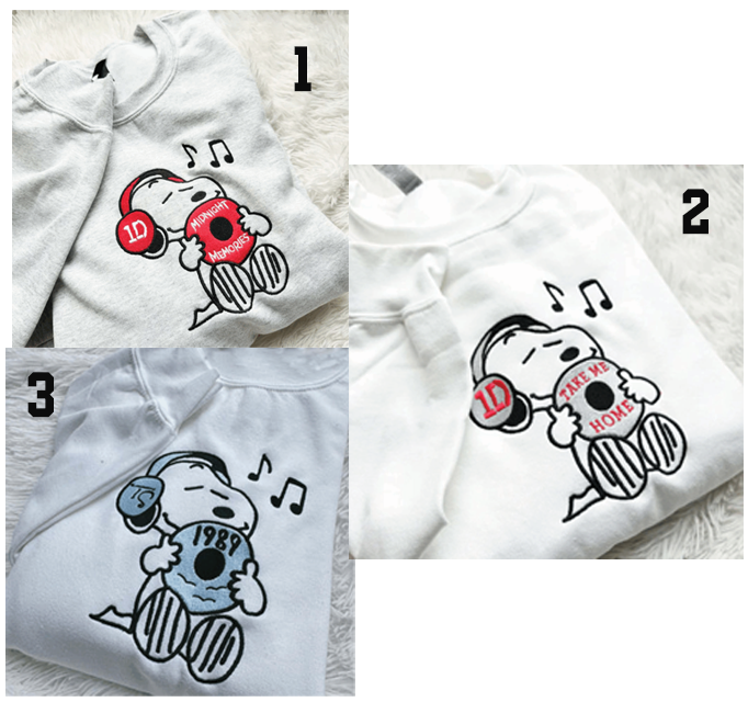 Snoopy Custom Singer/Band And Song Embroidery Sweatshirt, Snoopy Loves Music Embroidery Hoodie - Image 5