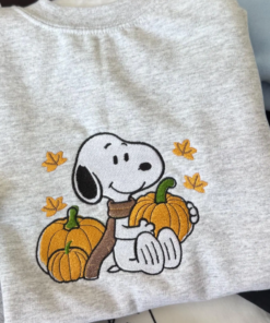 Embroidered Snoopy Sweatshirt, Personalized Hoodie Or Crewneck, Fall Cozy Sweater