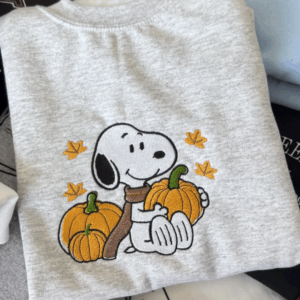 Embroidered Snoopy Sweatshirt, Personalized Hoodie Or Crewneck, Fall Cozy Sweater