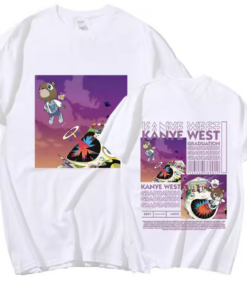 Alternative view of Rapper Kanye West Graduation T Shirt, Men Hip Hop Vintage Shirt, Casual Cotton Oversized Shirt Streetwear Unisex
