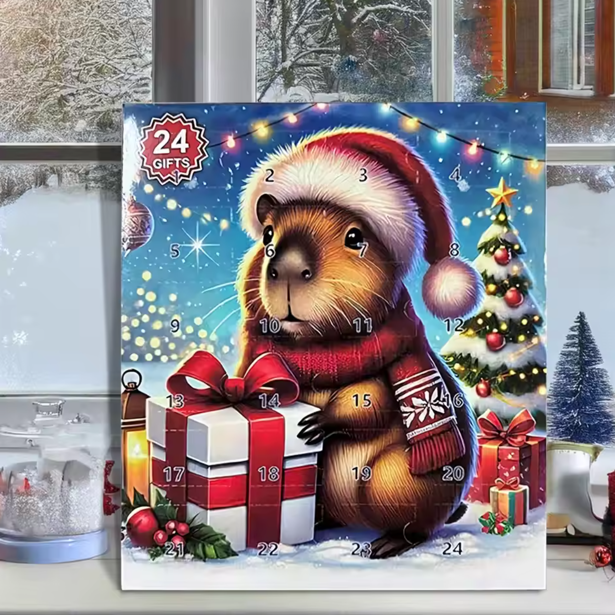 Christmas Advent Toy 2025 Capybara Miniature Doll Countdown Calendar For Kid Adorable Home Decoration Lovable Christmas
