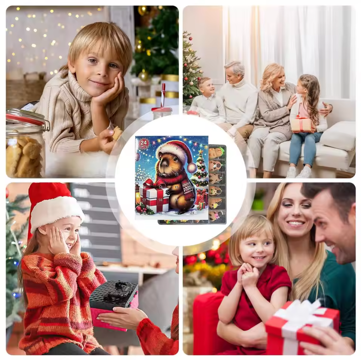 Christmas Advent Toy 2025 Capybara Miniature Doll Countdown Calendar For Kid Adorable Home Decoration Lovable Christmas