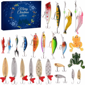 Christmas Fishing Lures Advent Calendar 24 Days Fishing Bait Hooks Advent Calendar Festival Theme Xmas Surprise Gift