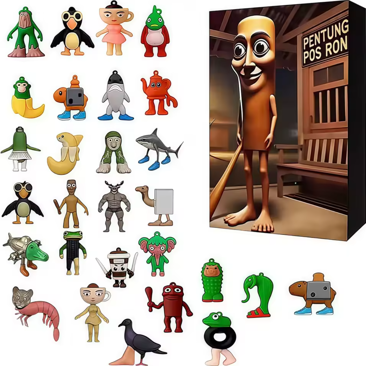 3D Tung Sahur Advent Calendar Tralalero Tralala 24 Days Tung Sahur Italian Brainrot Countdown Calendar Collection Decoration