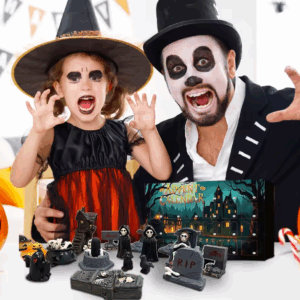 Halloween 3D Resin Decorative Countdown Blind-box 24 Pieces 3D Spooky Figures Countdown Calendar for Living Room Shelf Gifts