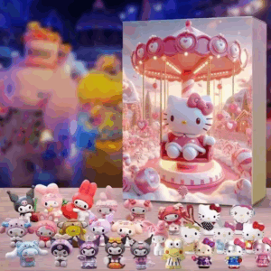 Sanrios Hello Kitty Kuromi Melody Cinnamoroll Christmas Advent Calendar Kawaii Cartoon Model Doll Halloween Decoration Xmas Gift