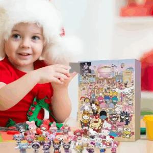 Sanrios Hello Kitty Kuromi Melody Cinnamoroll Christmas Advent Calendar Kawaii Cartoon Model Doll Halloween Decoration Xmas Gift