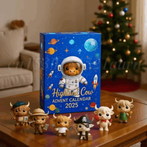 Highland Cow Advent Calendar 2025 3D Highland Cow Ornaments 24 Days Christmas Countdown Calendar Christmas Advent Calendar Gift