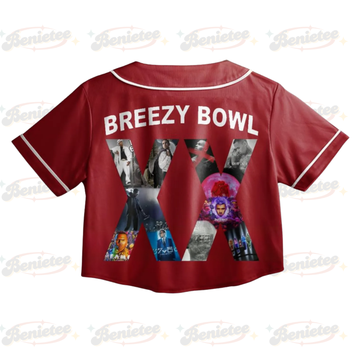 Chris Brown CropTop Baseball Jersey, Breezy Bowl XX 2025 CropTop Baseball Jersey - Image 3
