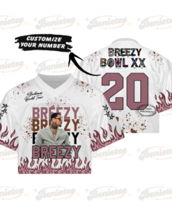 Alternative view of Custom Chris Brown Croptop Mesh Football, Breezy Bowl Tour 2025 Croptop Mesh Football