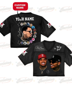 Chris Brown Stadium World Tour Croptop Mesh Football, Concert 2025 Breezy Bowl XX Croptop Mesh Football