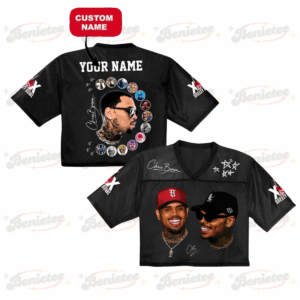 Chris Brown Stadium World Tour Croptop Mesh Football, Concert 2025 Breezy Bowl XX Croptop Mesh Football