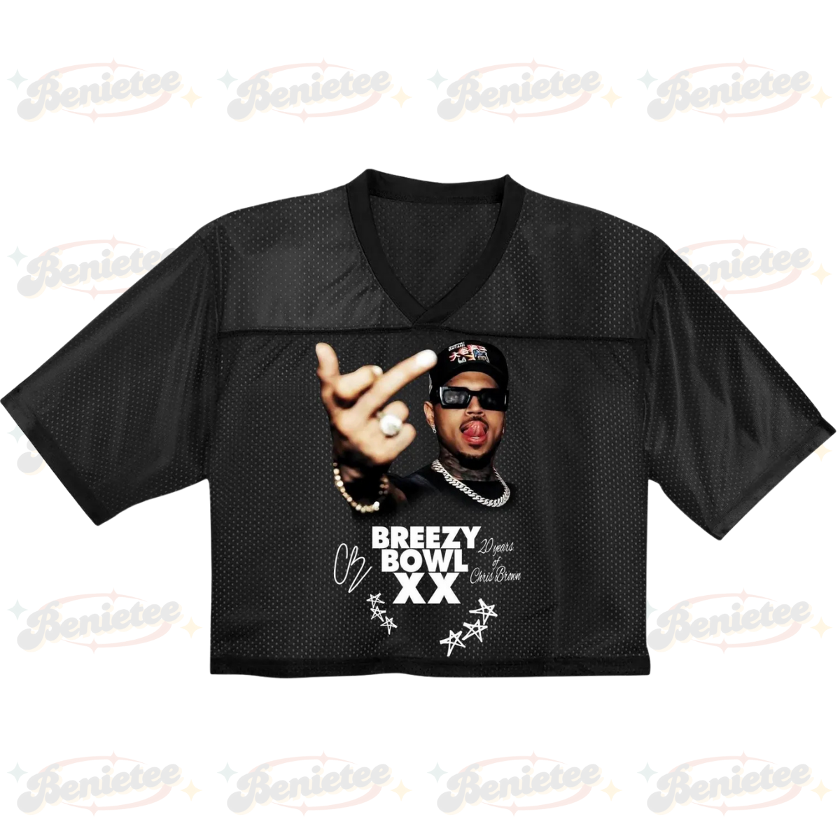 Chris Brown 2025 Croptop Mesh Football, Breezy Bowl XX Concert 2025 Croptop Mesh Football - Image 2