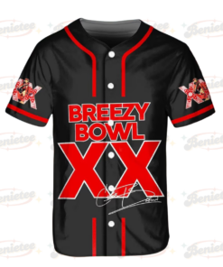 Alternative view of Chris Brown Tour Baseball Jersey, Breezy Bowl XX Music Tour 2025 Baseball Jersey