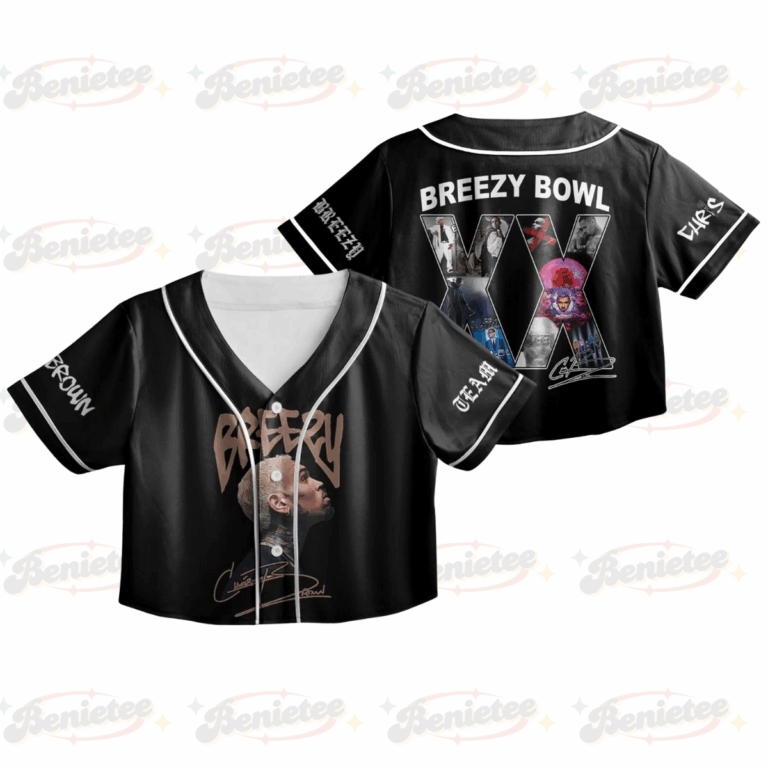 Chris Brown CropTop Baseball Jersey, Breezy Bowl XX 2025 CropTop Baseball Jersey