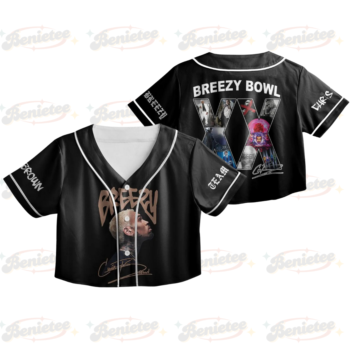 Chris Brown CropTop Baseball Jersey, Breezy Bowl XX 2025 CropTop Baseball Jersey