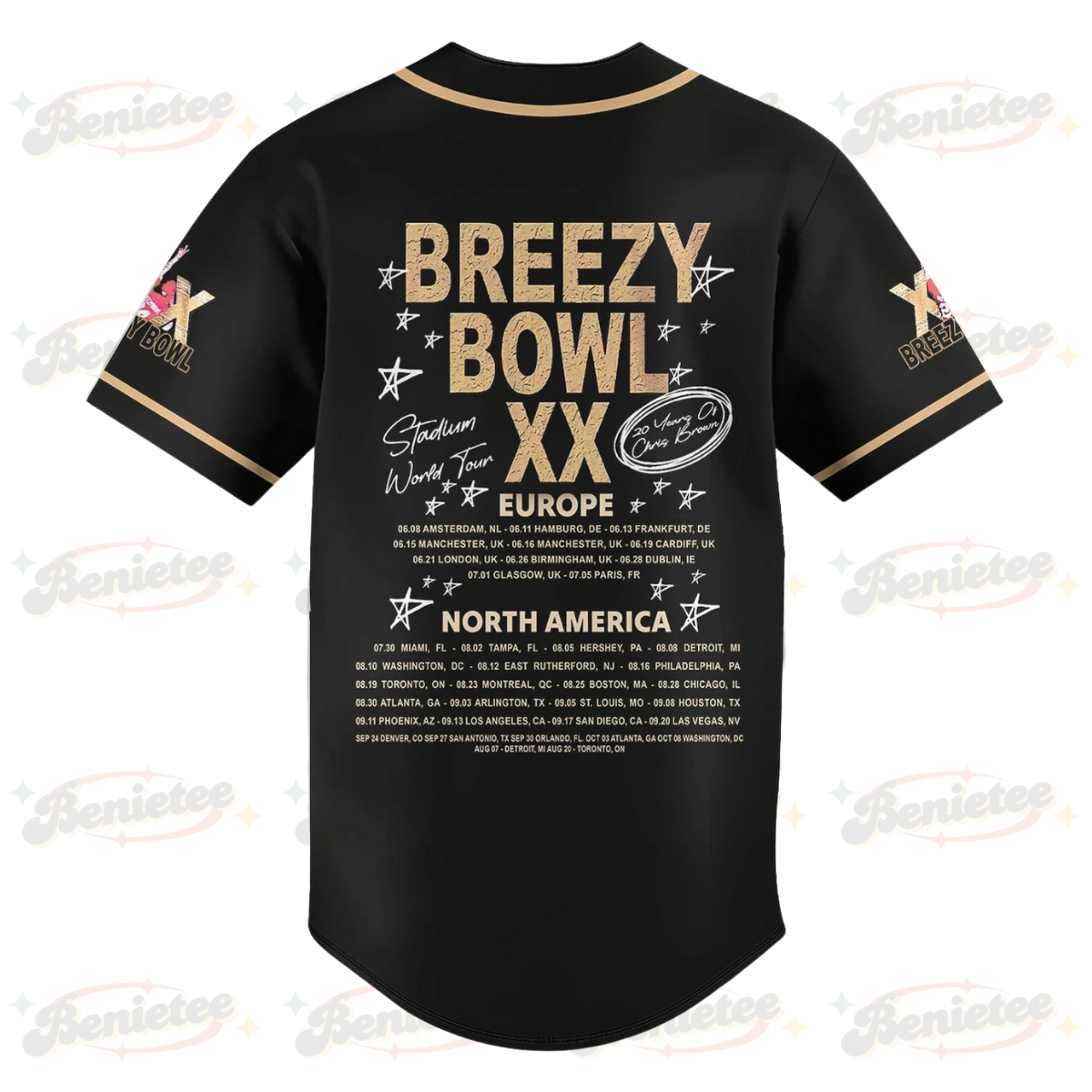 Chris Brown Tour 2025 Baseball Jersey, Chris Brown Breezy Bowl Baseball Jersey, Concert Tour Shirt - Image 3