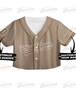 Alternative view of Personalized Chris Brown CropTop Baseball Jersey, Breezy Bowl XX 2025 CropTop Baseball Jersey