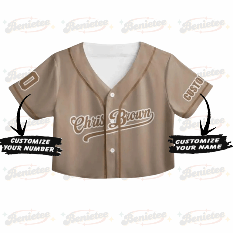 Alternative view of Personalized Chris Brown CropTop Baseball Jersey, Breezy Bowl XX 2025 CropTop Baseball Jersey