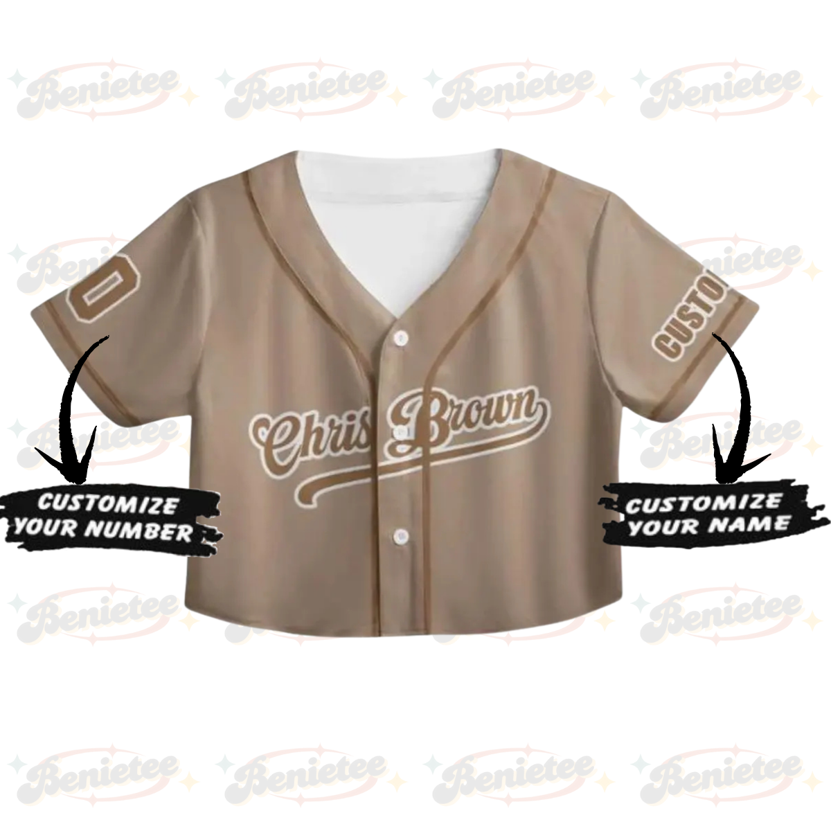 Personalized Chris Brown CropTop Baseball Jersey, Breezy Bowl XX 2025 CropTop Baseball Jersey - Image 2