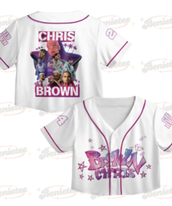 Custom Chris Brown CropTop Baseball Jersey, Breezy Bowl XX Music Tour 2025 CropTop Baseball Jersey