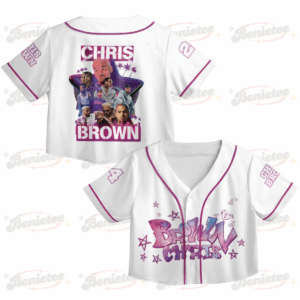 Custom Chris Brown CropTop Baseball Jersey, Breezy Bowl XX Music Tour 2025 CropTop Baseball Jersey