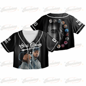 Custom Chris Brown Breezy Bowl XX CropTop Baseball Jersey, Breezy Bowl Tour 2025 CropTop Baseball Jersey