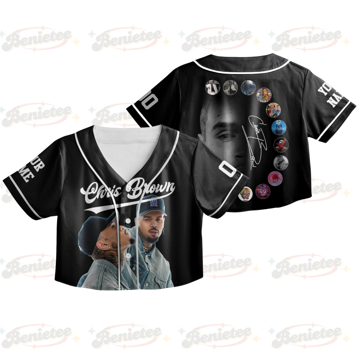 Custom Chris Brown Breezy Bowl XX CropTop Baseball Jersey, Breezy Bowl Tour 2025 CropTop Baseball Jersey
