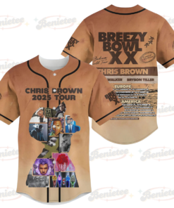 Breezy Bowl XX Tour 2025 Baseball Jersey, Chris Brown Baseball Jersey