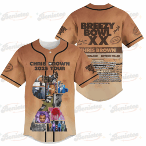Breezy Bowl XX Tour 2025 Baseball Jersey, Chris Brown Baseball Jersey