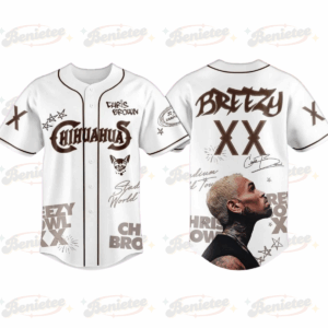 Chris Brown Tour Baseball Jersey, Breezy Bowl XX Tour 2025 Baseball Jersey