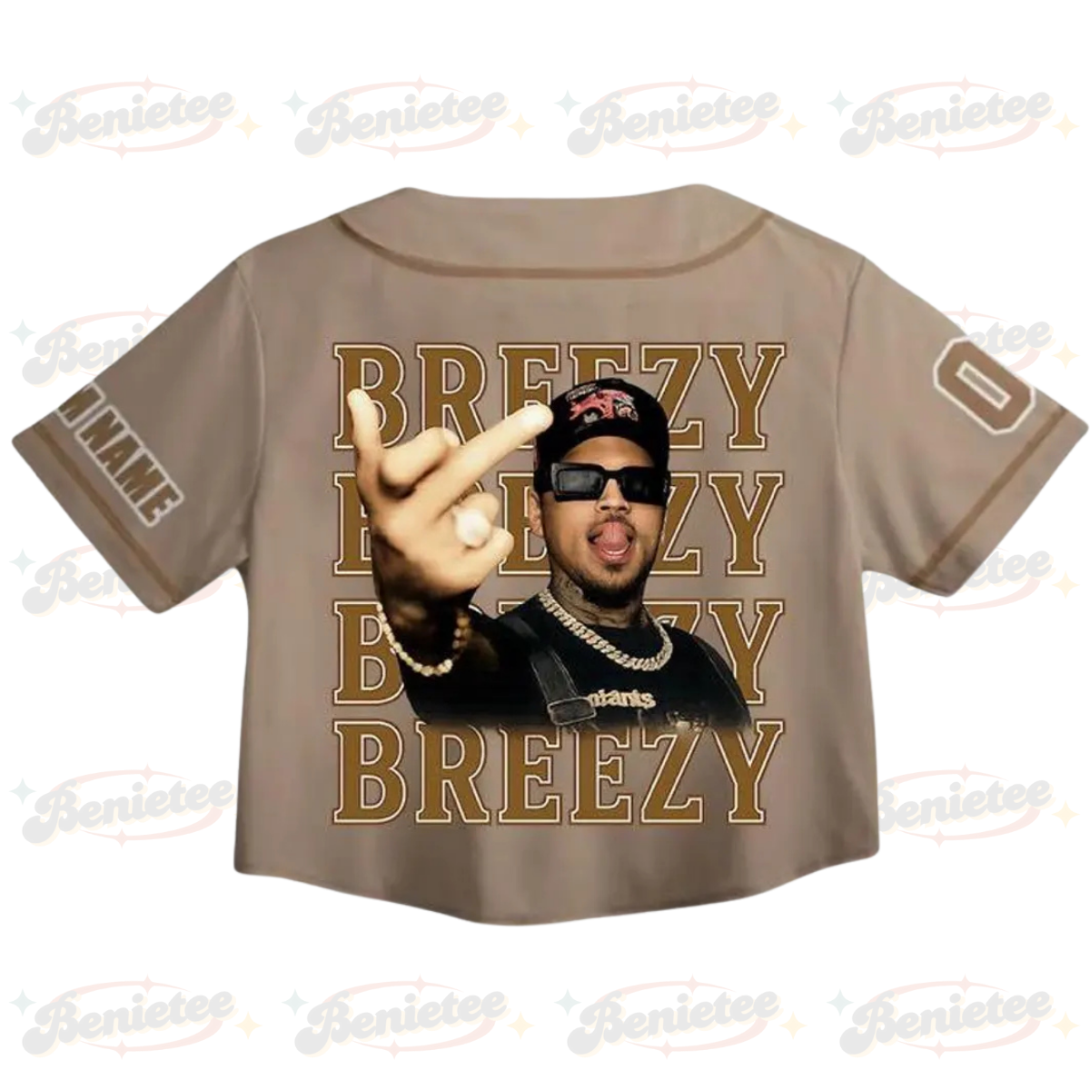 Personalized Chris Brown CropTop Baseball Jersey, Breezy Bowl XX 2025 CropTop Baseball Jersey - Image 3